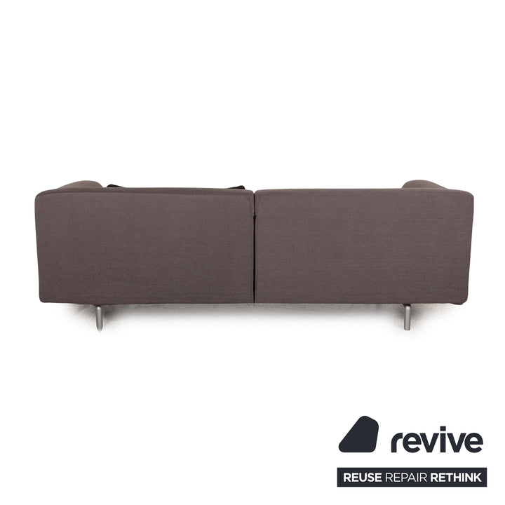 Canapé trois places en tissu gris Cassina Met 250, retapissé
