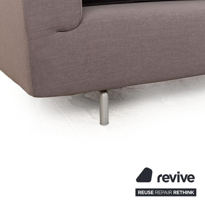 Canapé trois places en tissu gris Cassina Met 250, retapissé