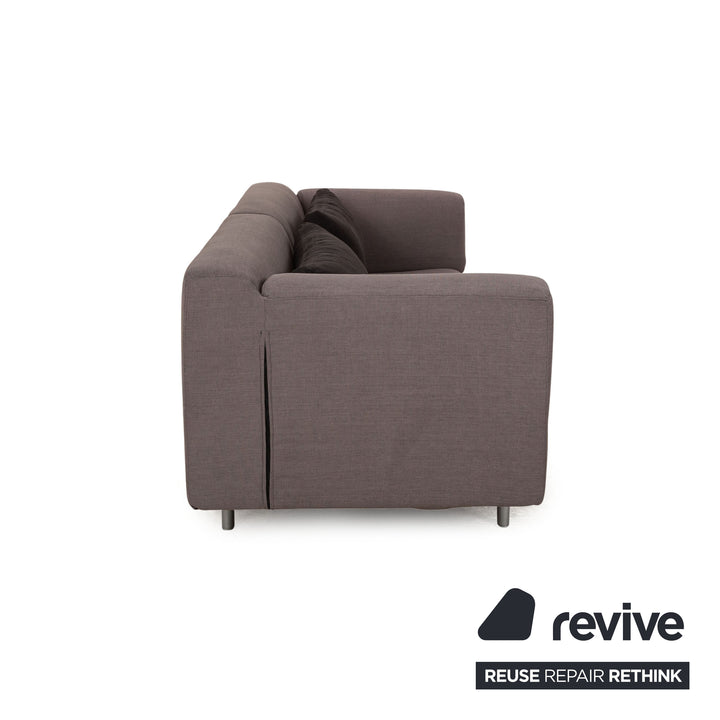 Canapé trois places en tissu gris Cassina Met 250, retapissé