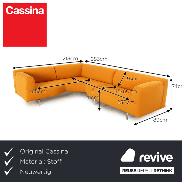 Cassina Met 250 Stoff Ecksofa Gelb Orange Sofa Couch Neubezug
