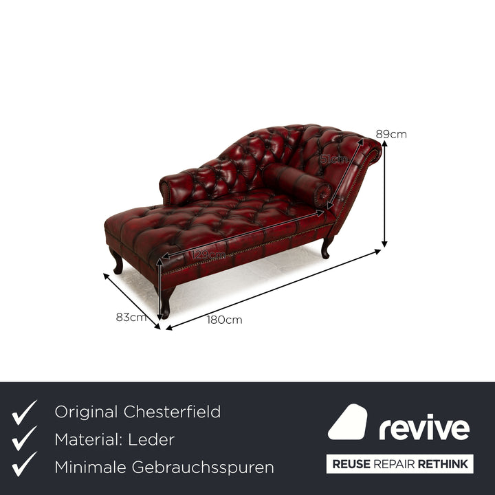 Chesterfield Leder Liege Rot Braun Vintage