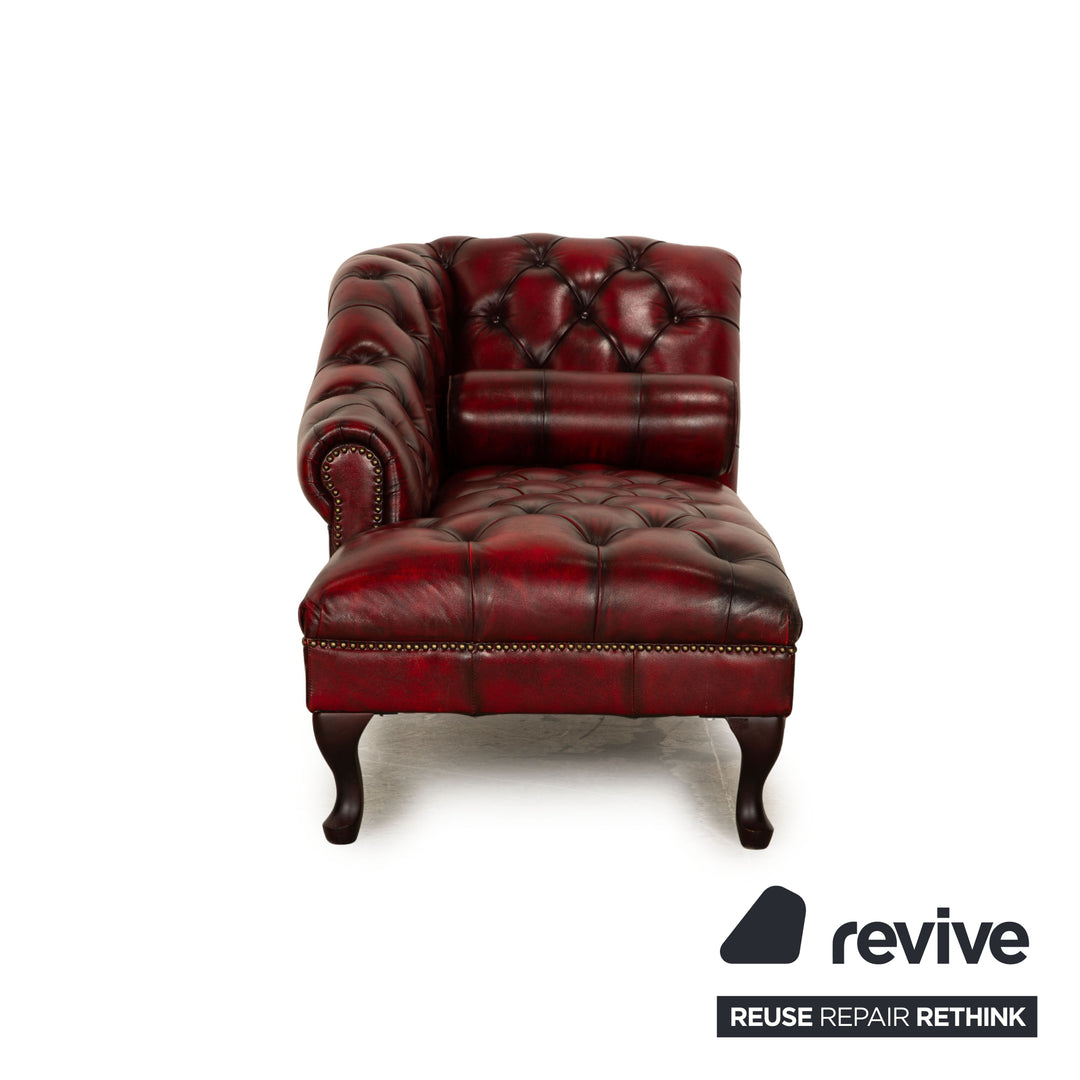 Chesterfield Leder Liege Rot Braun Vintage