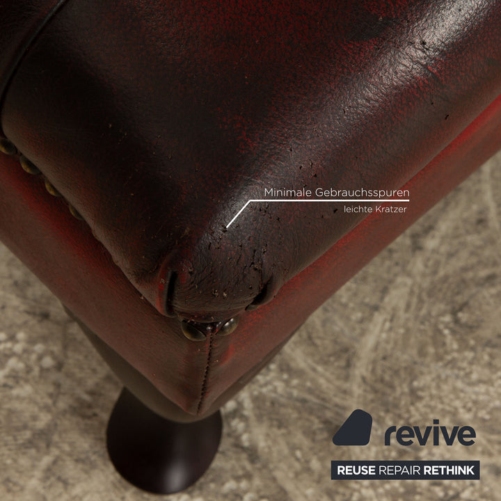 Chesterfield Leder Liege Rot Braun Vintage