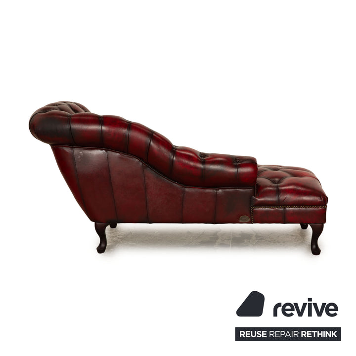 Chesterfield Leder Liege Rot Braun Vintage