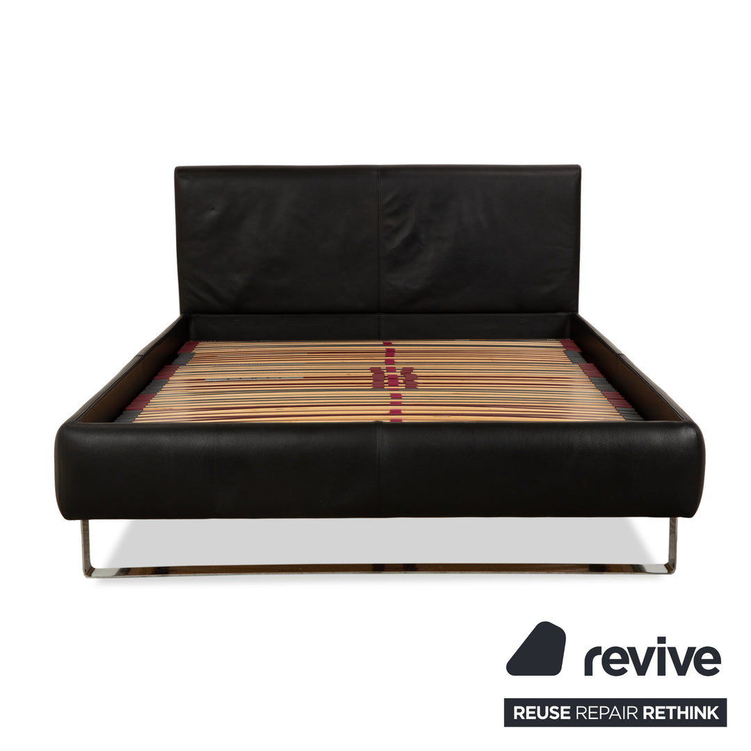 Christine Kröncke Leder Bett Schwarz 140x200