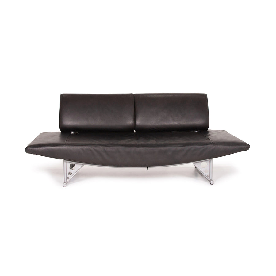Cor Cirrus Leder Sofa Schwarz Zweisitzer Funktion Couch #14309