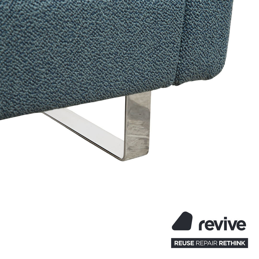 COR Conseta Stoff Dreisitzer Blau Grün Türkis Grau Sofa Couch Neubezug