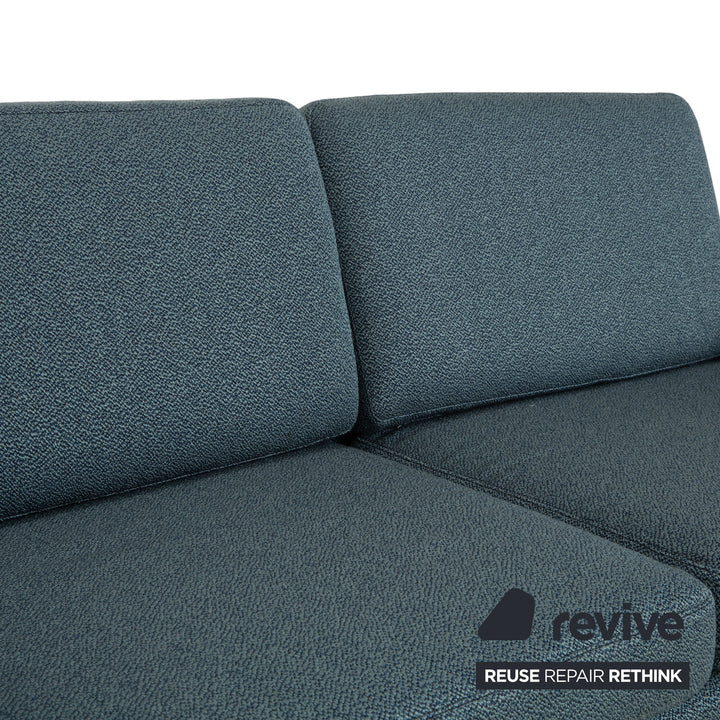 COR Conseta Stoff Dreisitzer Blau Grün Türkis Grau Sofa Couch Neubezug