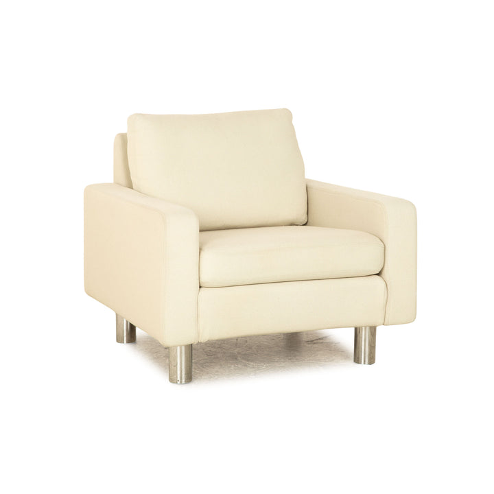 Fauteuil Cor Conseta en tissu beige crème