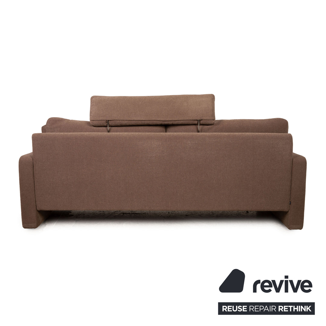Ensemble canapé en tissu Cor Conseta beige tabouret trois places beige avec appui-tête