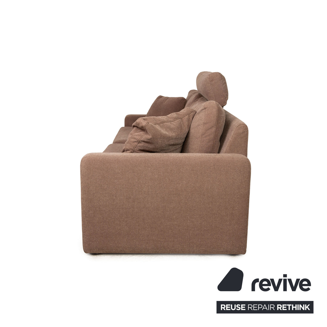 Ensemble canapé en tissu Cor Conseta beige tabouret trois places beige avec appui-tête