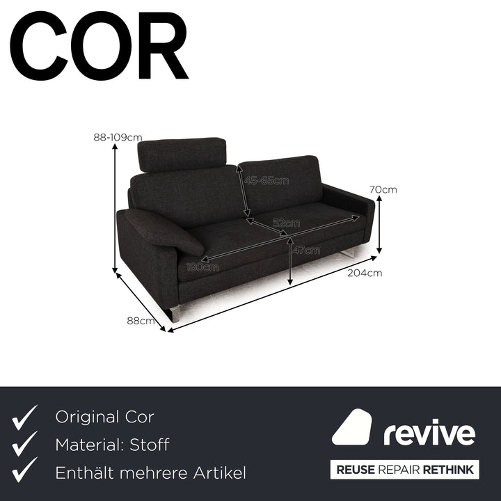Cor Conseta fabric sofa set gray three-seater two-seater couch