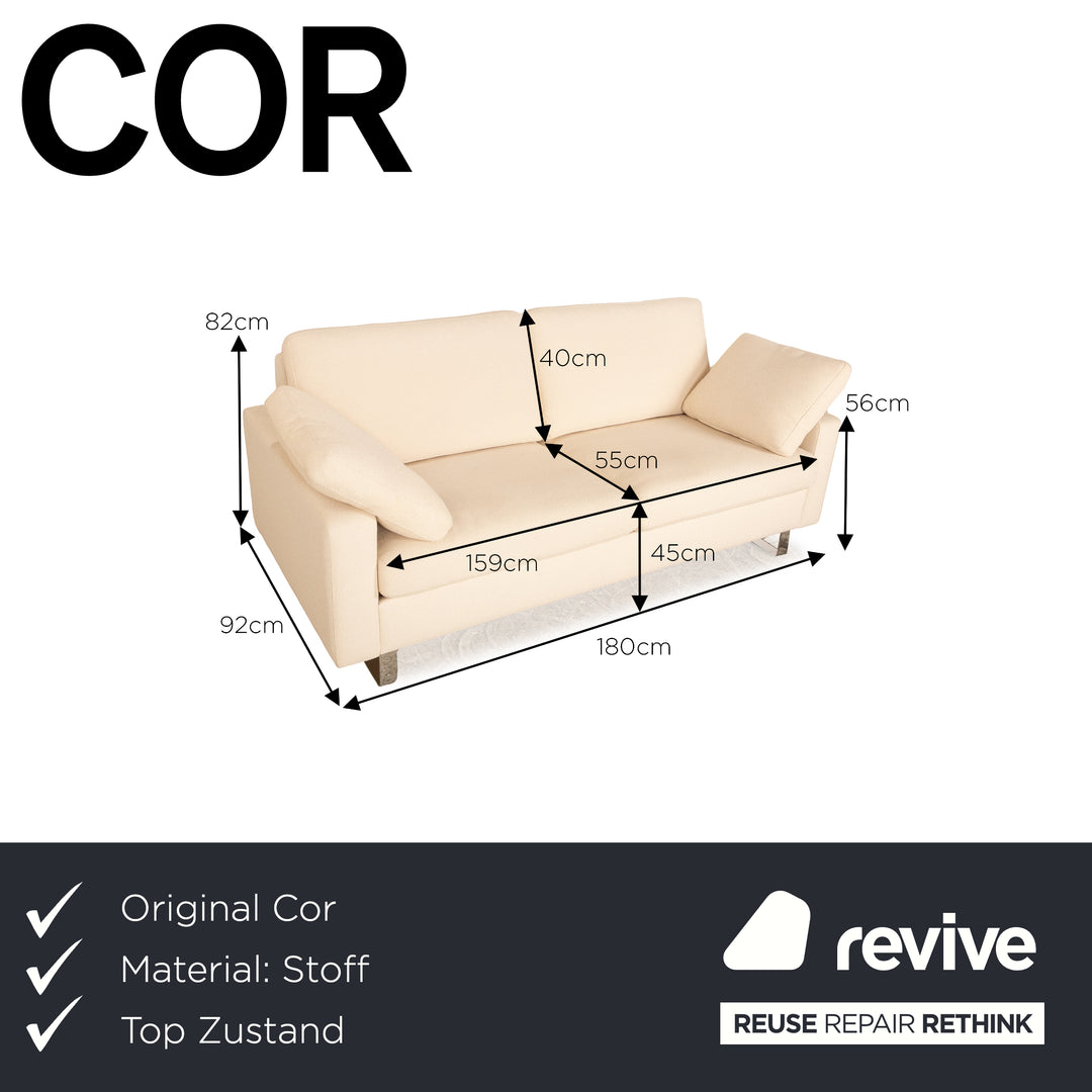 Cor Conseta Stoff Zweisitzer Creme Sofa Couch