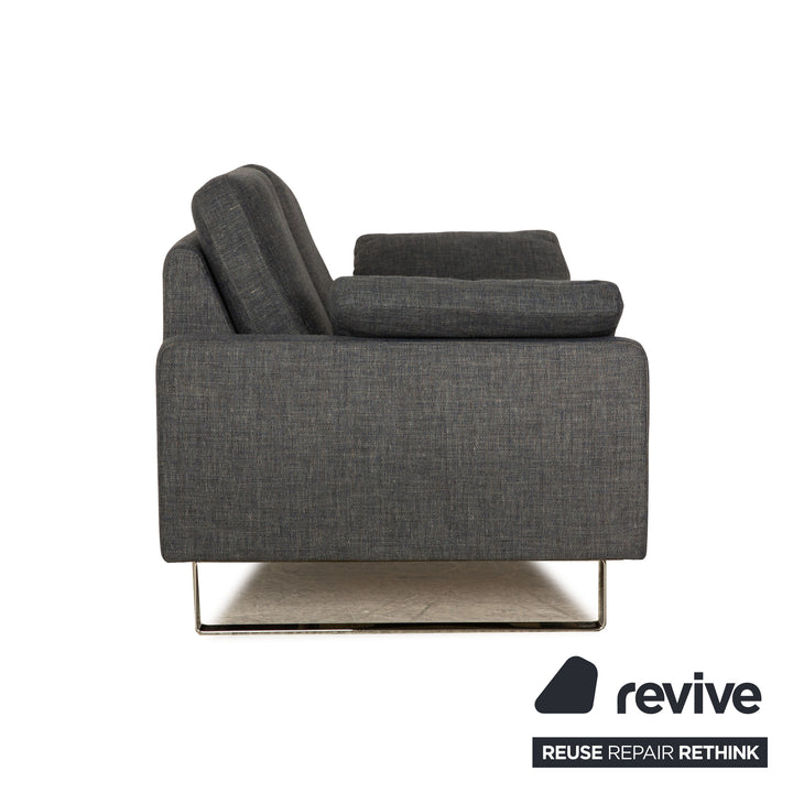 Cor Conseta Stoff Zweisitzer Grau Blau Sofa Couch