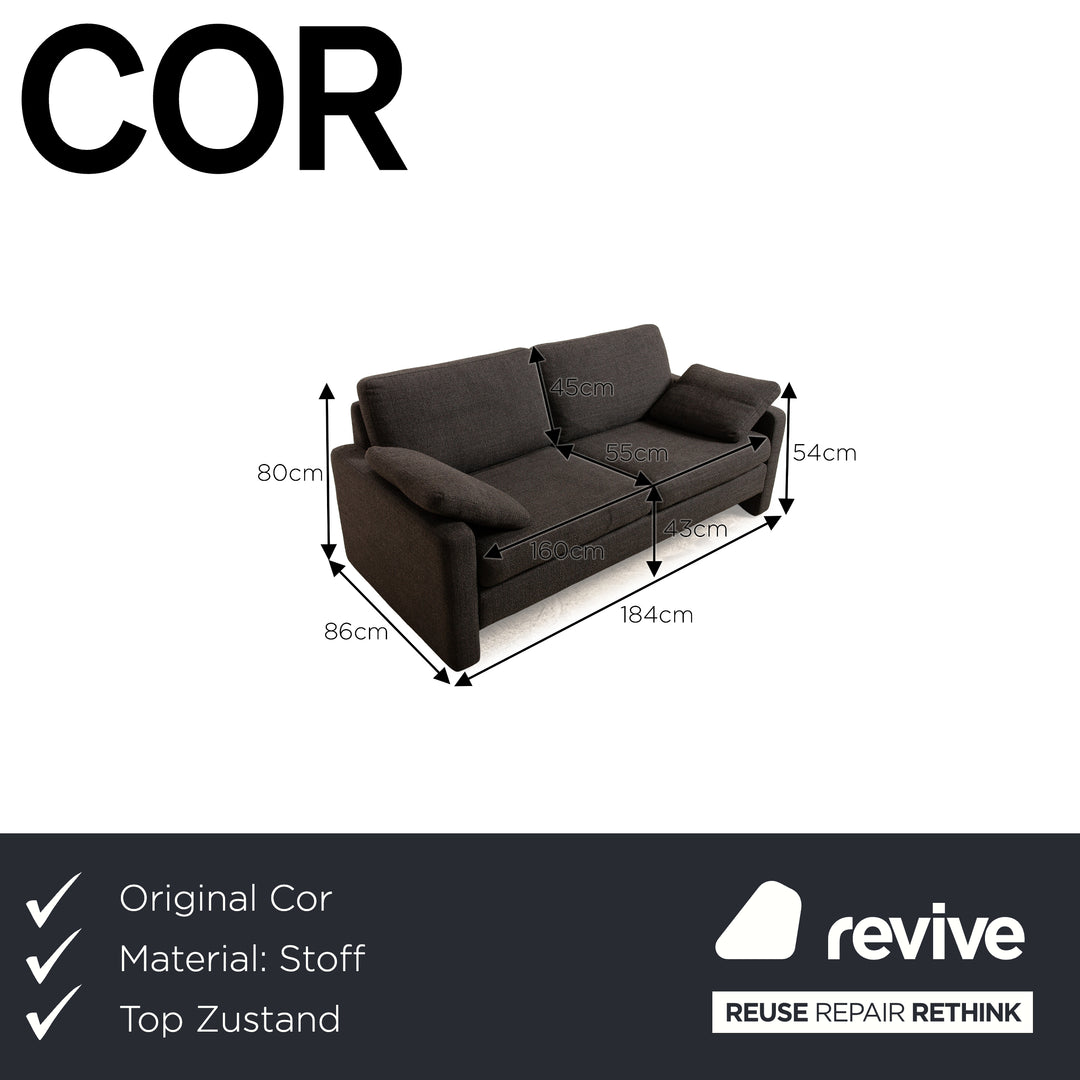 Cor Conseta Stoff Zweisitzer Grau Sofa Couch