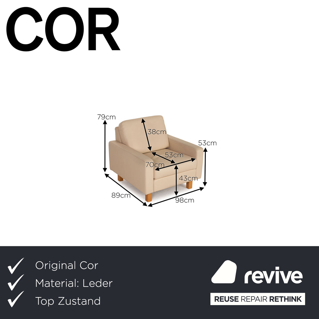 Cor Conseta Leder Sessel Beige