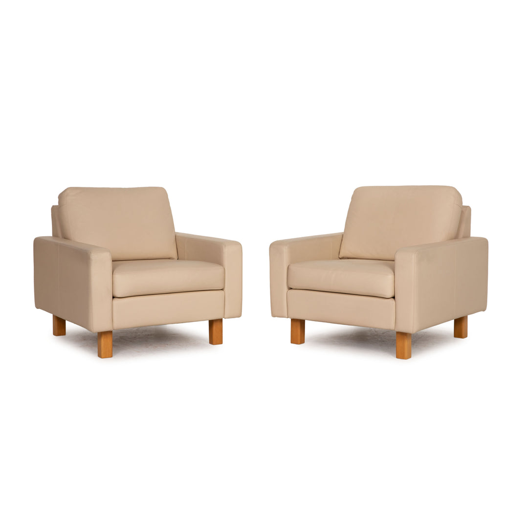 Cor Conseta Leder Sessel Garnitur Beige