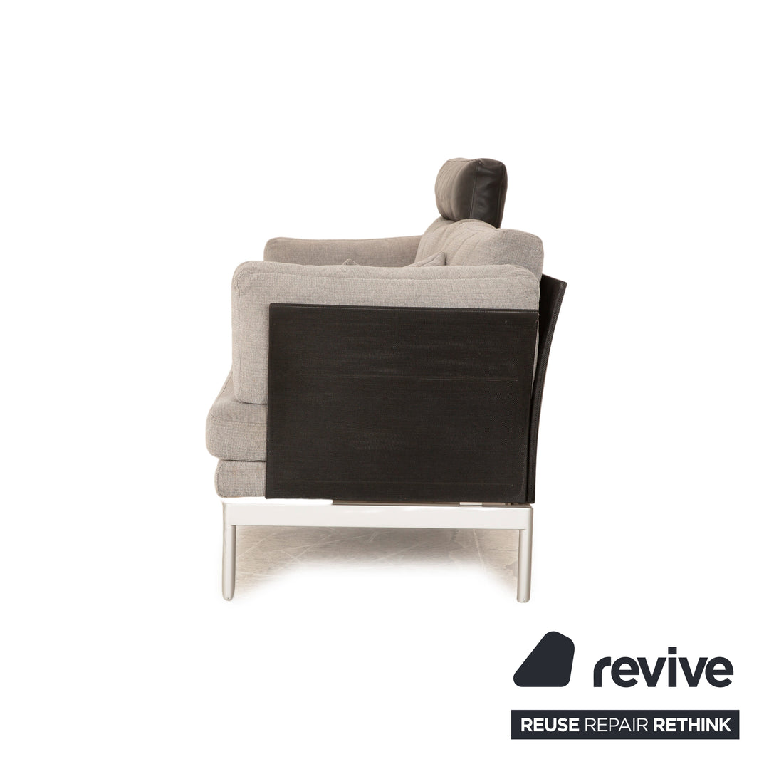 Cor Folio Stoff Dreisitzer Grau Sofa Couch