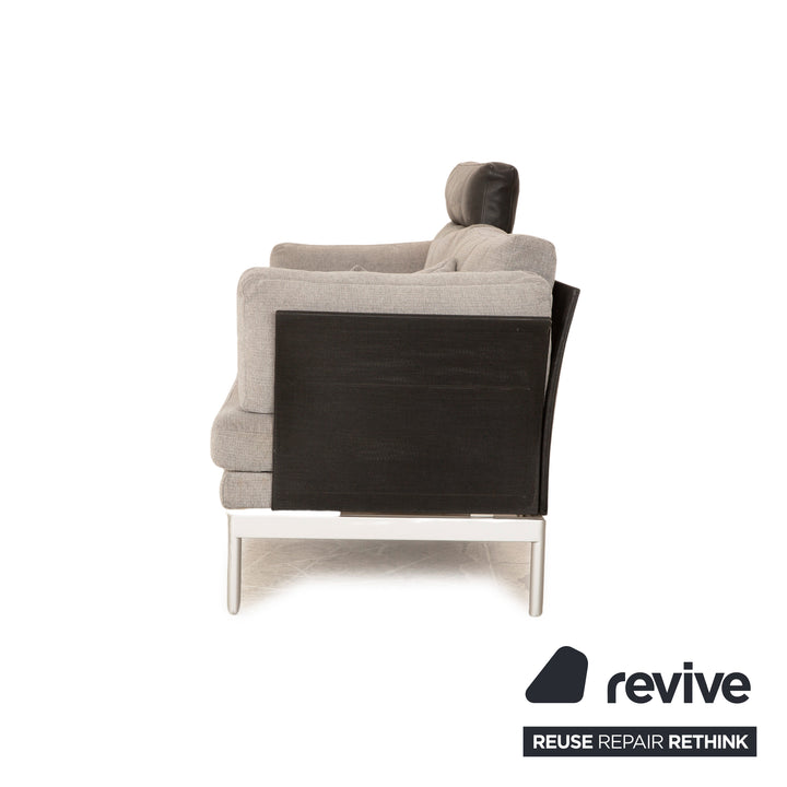 Cor Folio Stoff Dreisitzer Grau Sofa Couch
