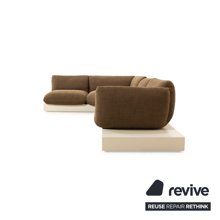 Cor Jalis Stoff Ecksofa Braun Sofa Couch inkl. Couchtisch