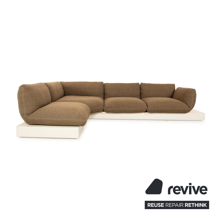 Cor Jalis Stoff Ecksofa Braun Sofa Couch inkl. Couchtisch