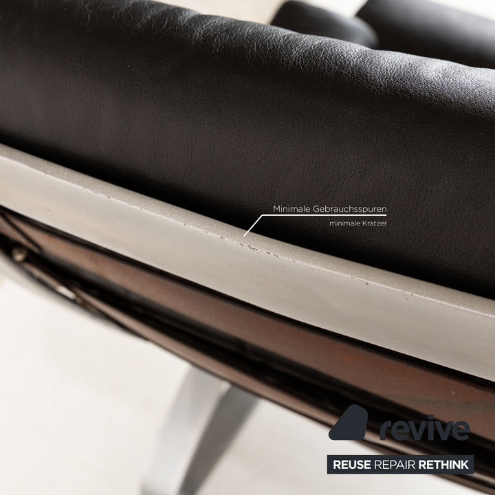 Cor Sinus Leather Armchair Black incl. Stool