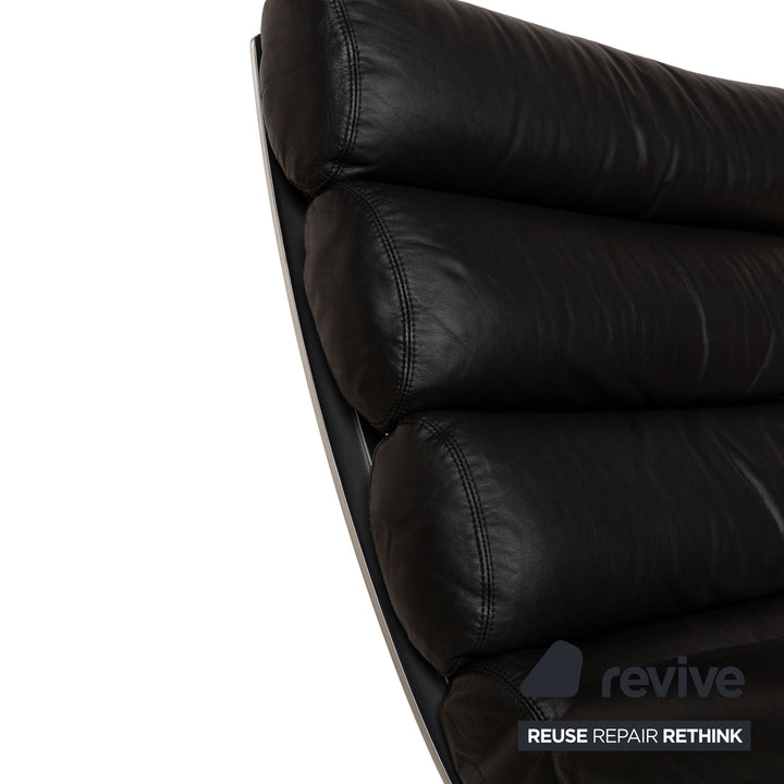 Cor Sinus Leather Armchair Black incl. Stool