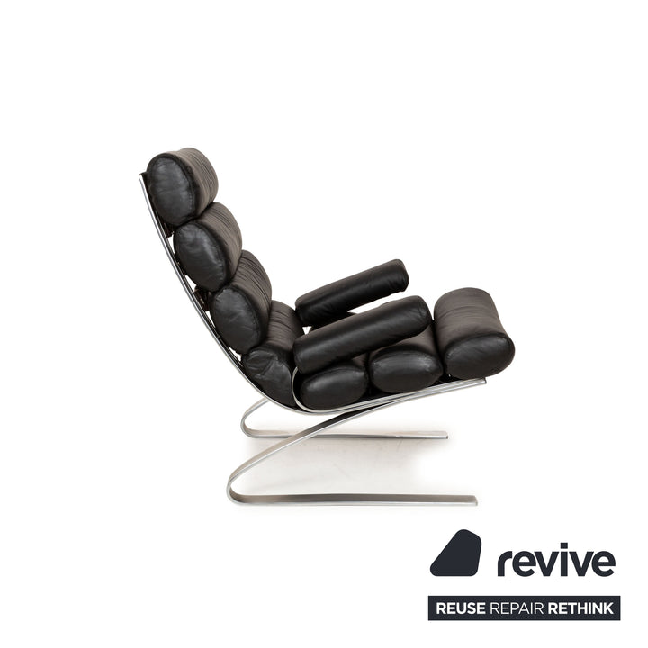 Cor Sinus Leather Armchair Black incl. Stool