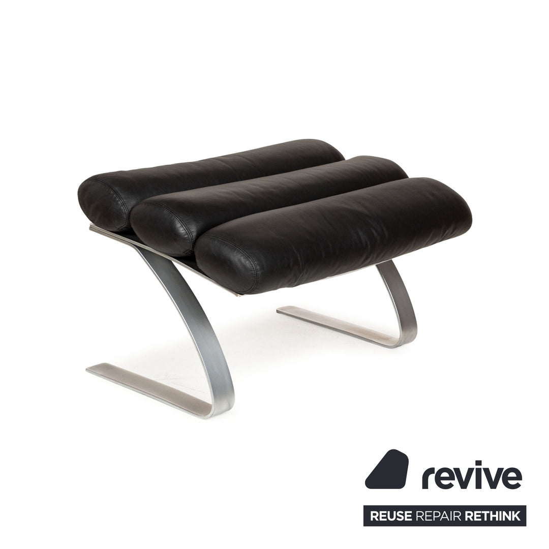 Cor Sinus Leather Armchair Black incl. Stool