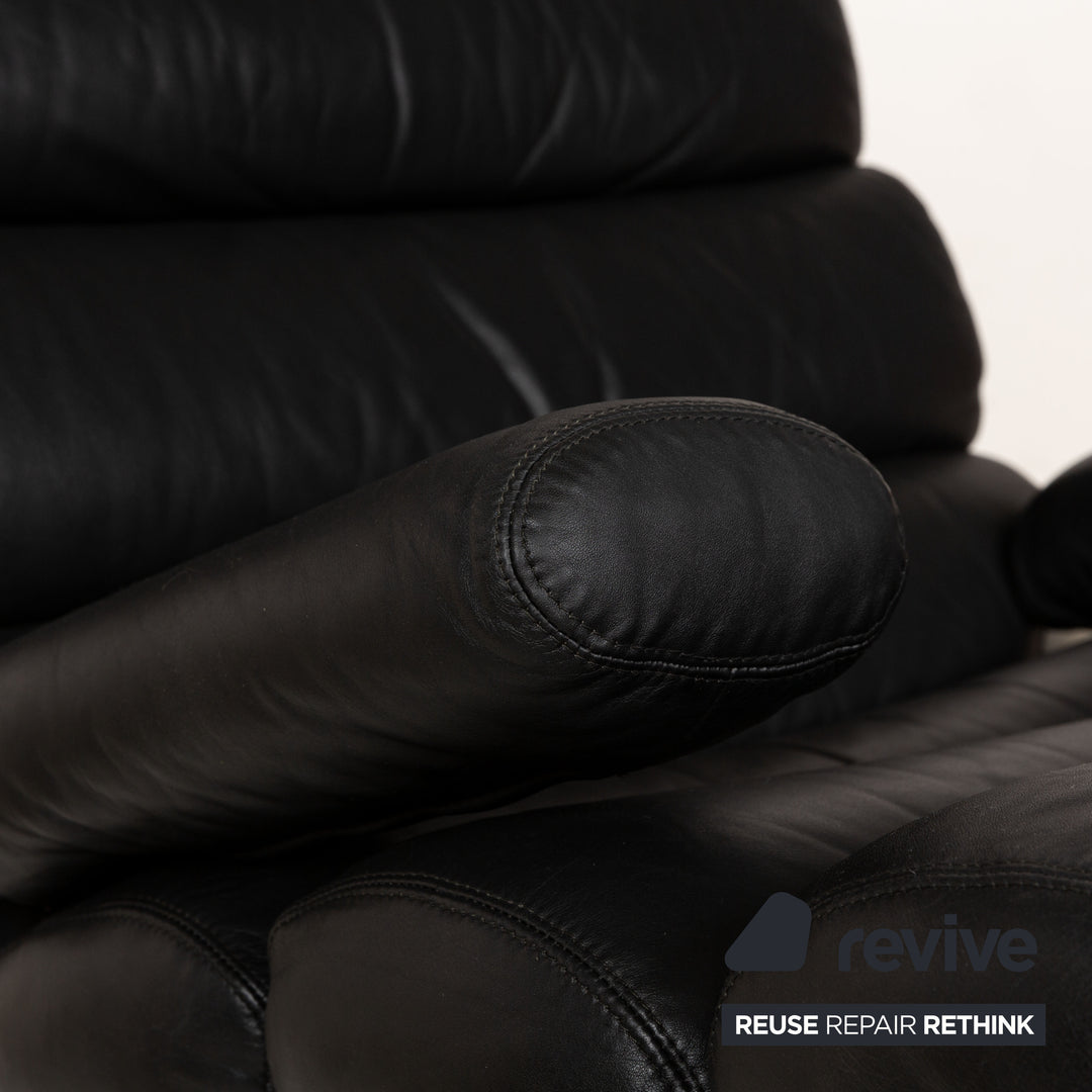 Cor Sinus Leather Armchair Black incl. Stool