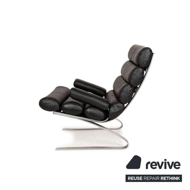 Cor Sinus Leather Armchair Black incl. Stool