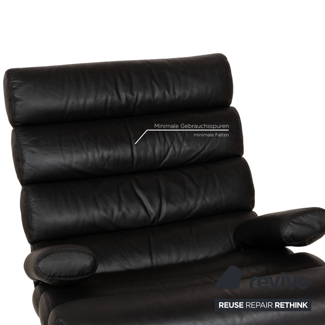 Cor Sinus Leather Armchair Black incl. Stool