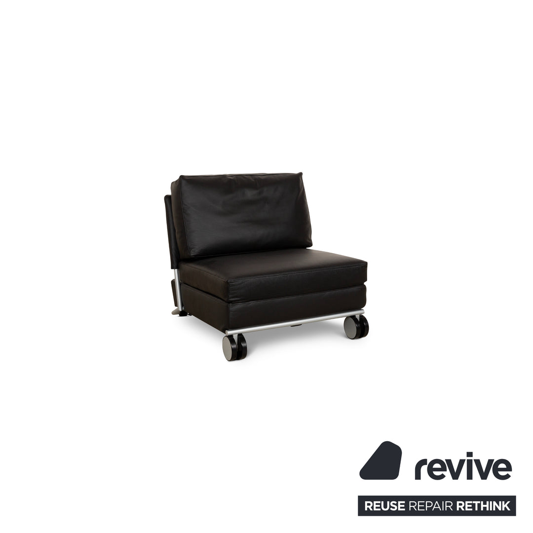 Fauteuil en cuir Cor Trinus noir fonction manuelle