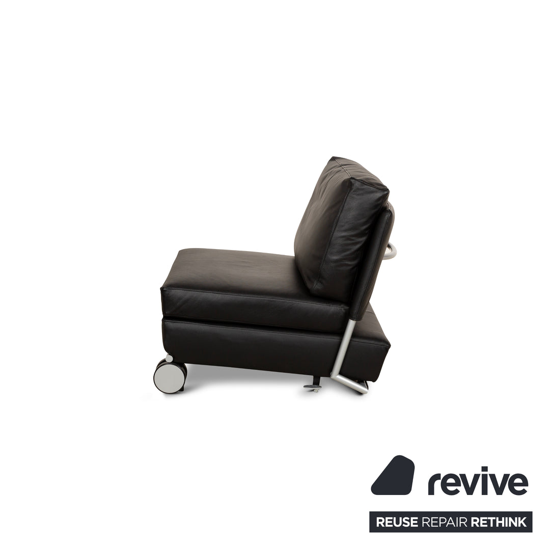 Fauteuil en cuir Cor Trinus noir fonction manuelle