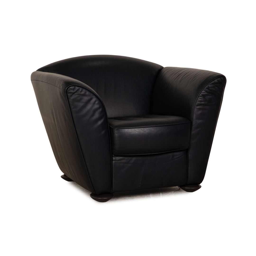 Cor Zelda Leder Sessel Dunkelblau