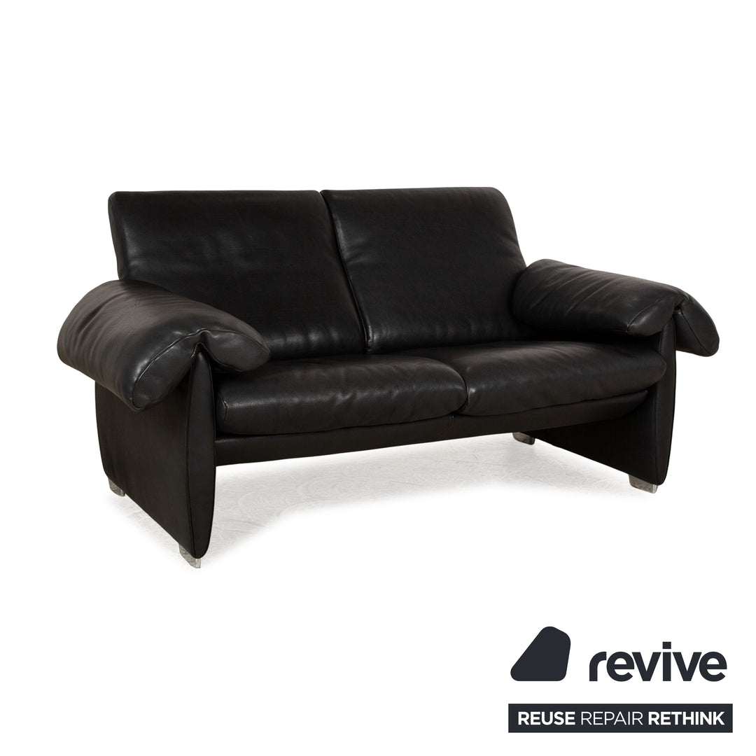 de Sede DS 10 Leder Zweisitzer Schwarz Sofa Couch