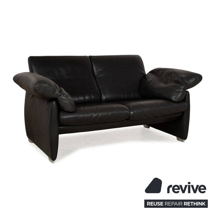 de Sede DS 10 Leder Zweisitzer Schwarz Sofa Couch