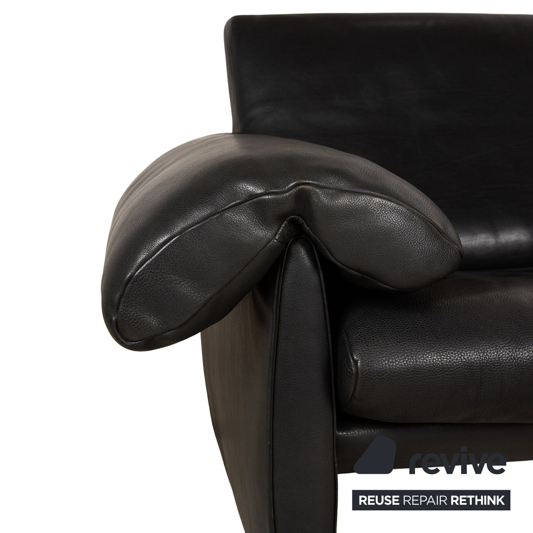 de Sede DS 10 Leder Zweisitzer Schwarz Sofa Couch