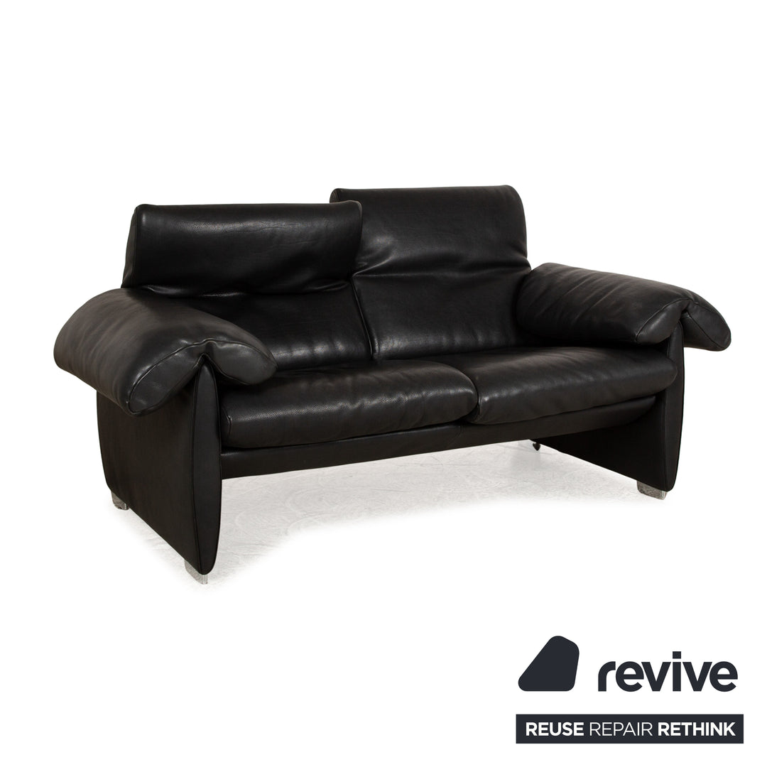 de Sede DS 10 Leder Zweisitzer Schwarz Sofa Couch