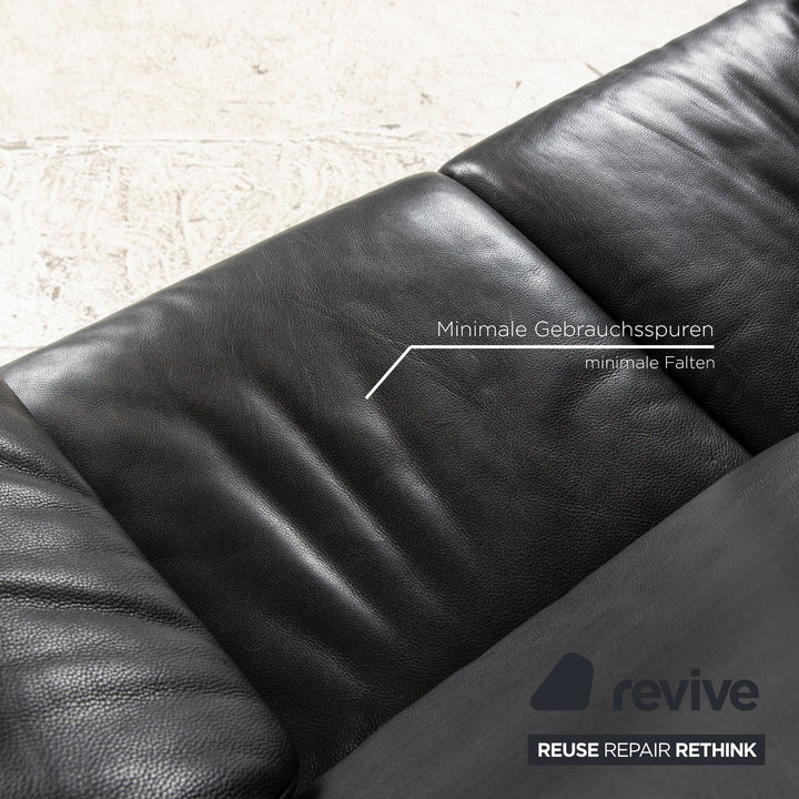 de Sede DS 10 Leder Zweisitzer Schwarz Sofa Couch
