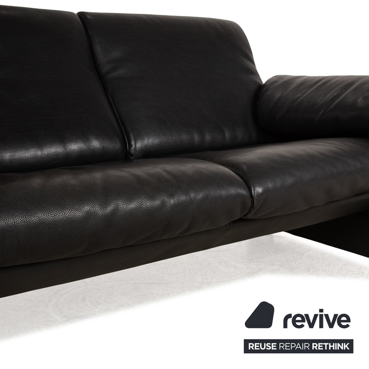 de Sede DS 10 Leder Zweisitzer Schwarz Sofa Couch
