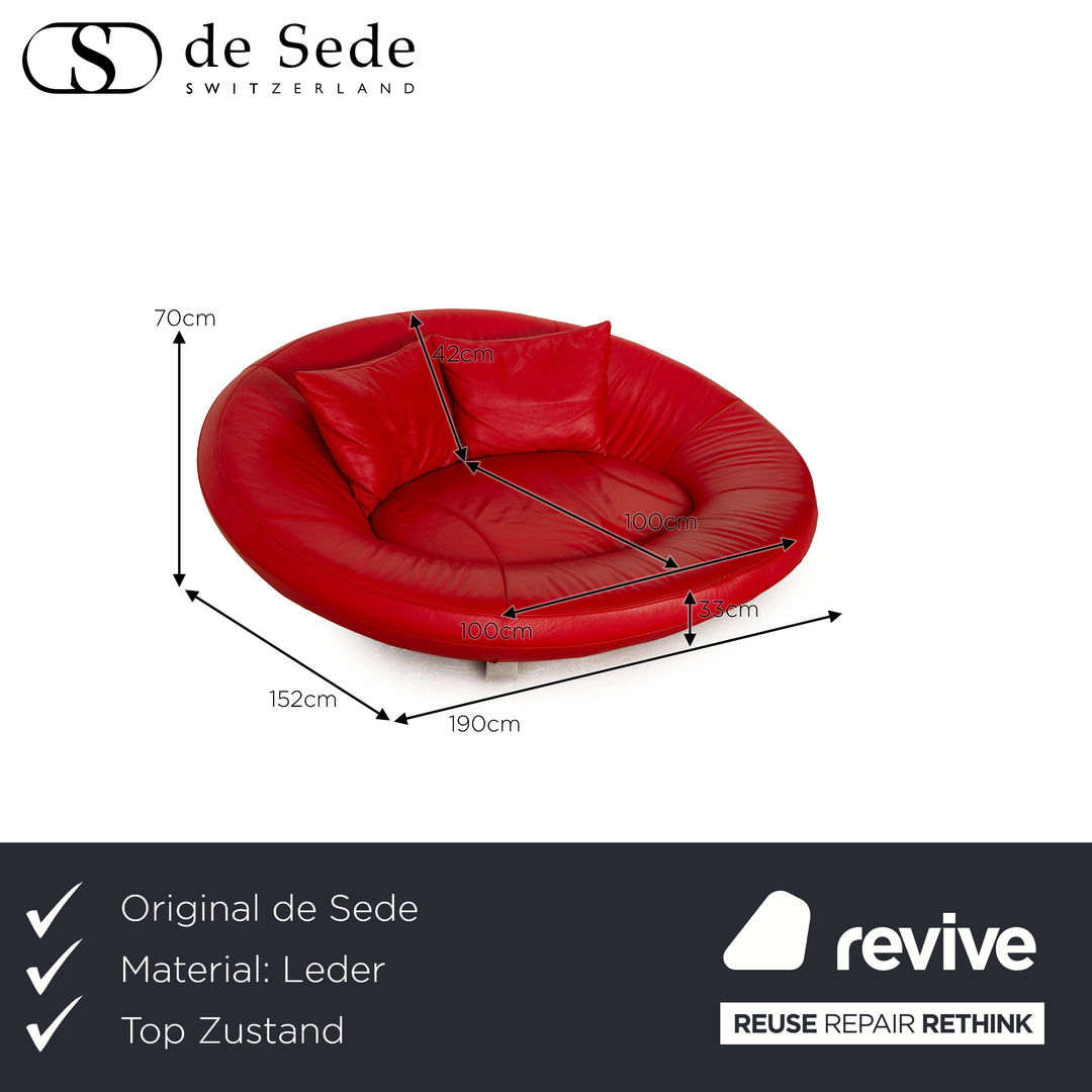 de Sede DS 152 Leder Zweisitzer Rot Sofa Couch