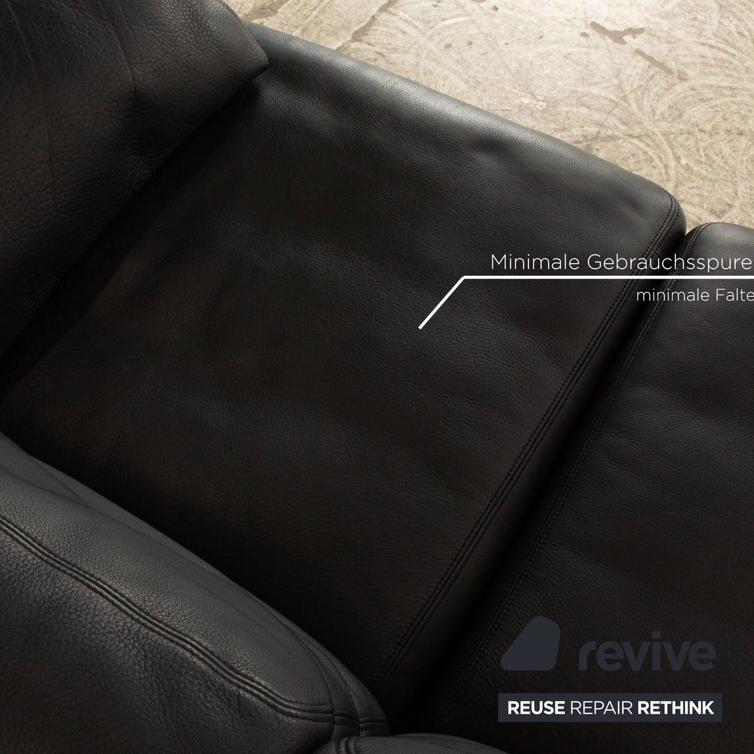 de Sede DS 17 Leder Zweisitzer Dunkelblau Blau Sofa Couch