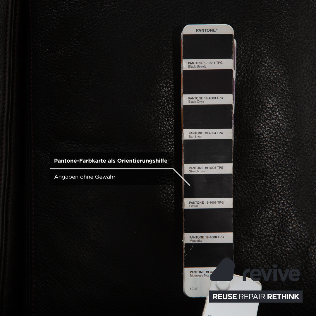 Canapé deux places en cuir noir de Sede DS-17 avec appui-tête