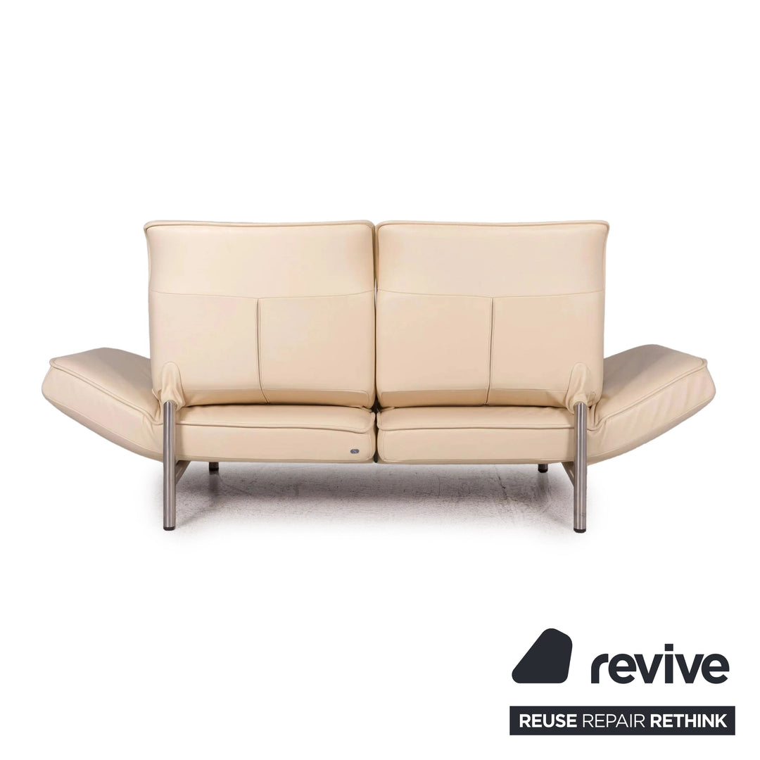 Canapé deux places en cuir beige de Sede DS-450 crème avec fonction de relaxation manuelle par Thomas Althaus