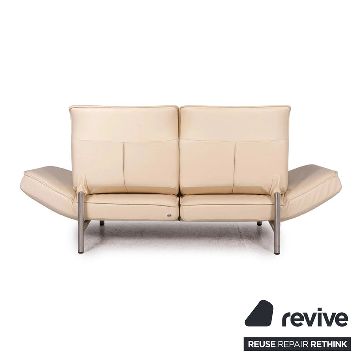 Canapé deux places en cuir beige de Sede DS-450 crème avec fonction de relaxation manuelle par Thomas Althaus