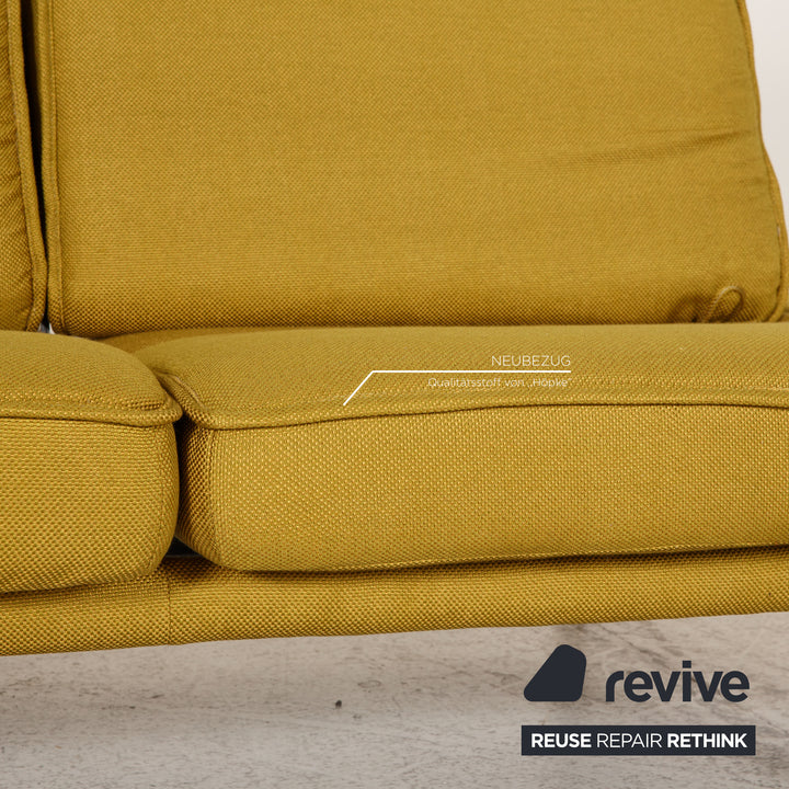 de Sede DS 450 Fabric Sofa Yellow Green Two-Seater Function Relaxation Function New Cover