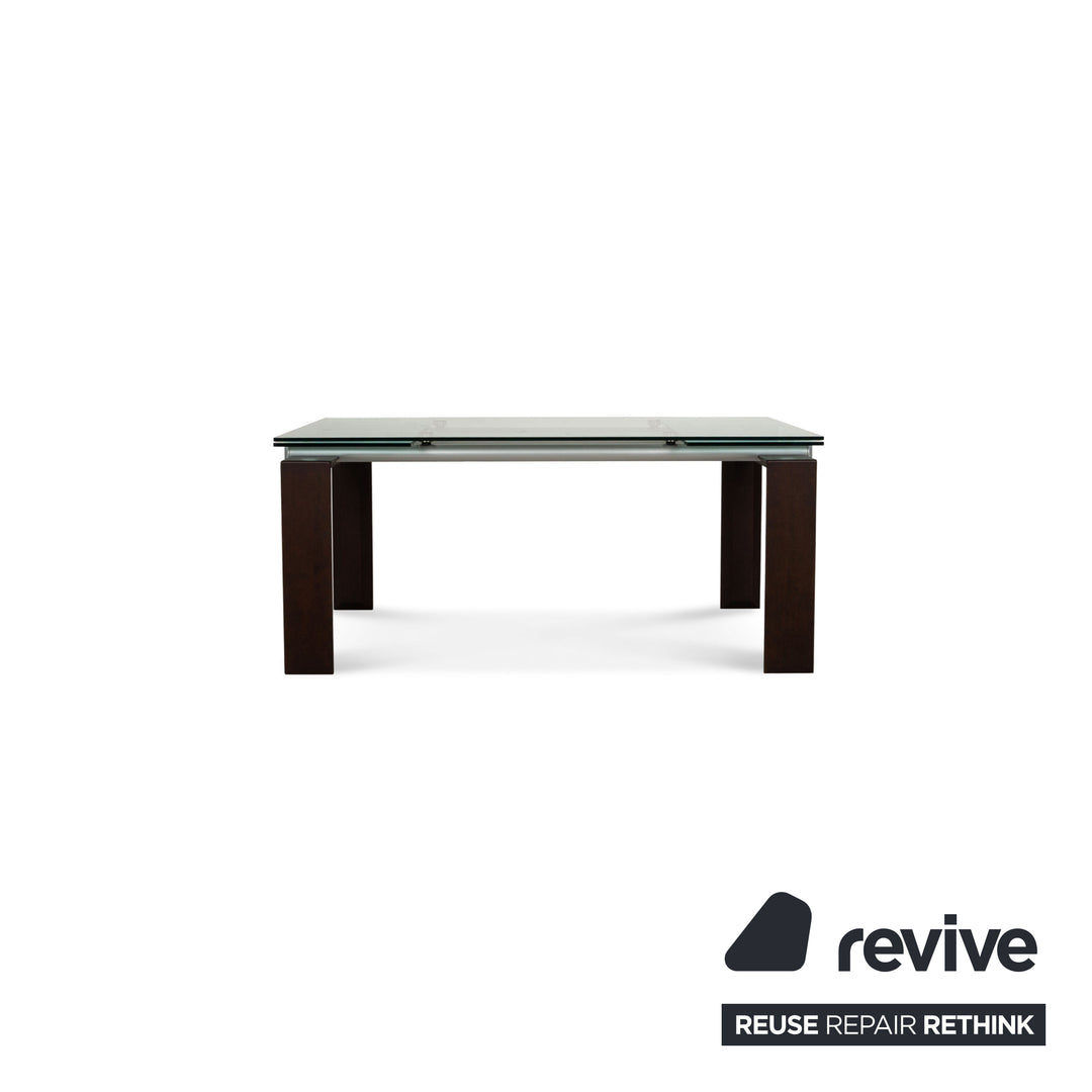Desalto Stilt Glass Dining Table Brown Extendable 170-225 x 75 x 85cm