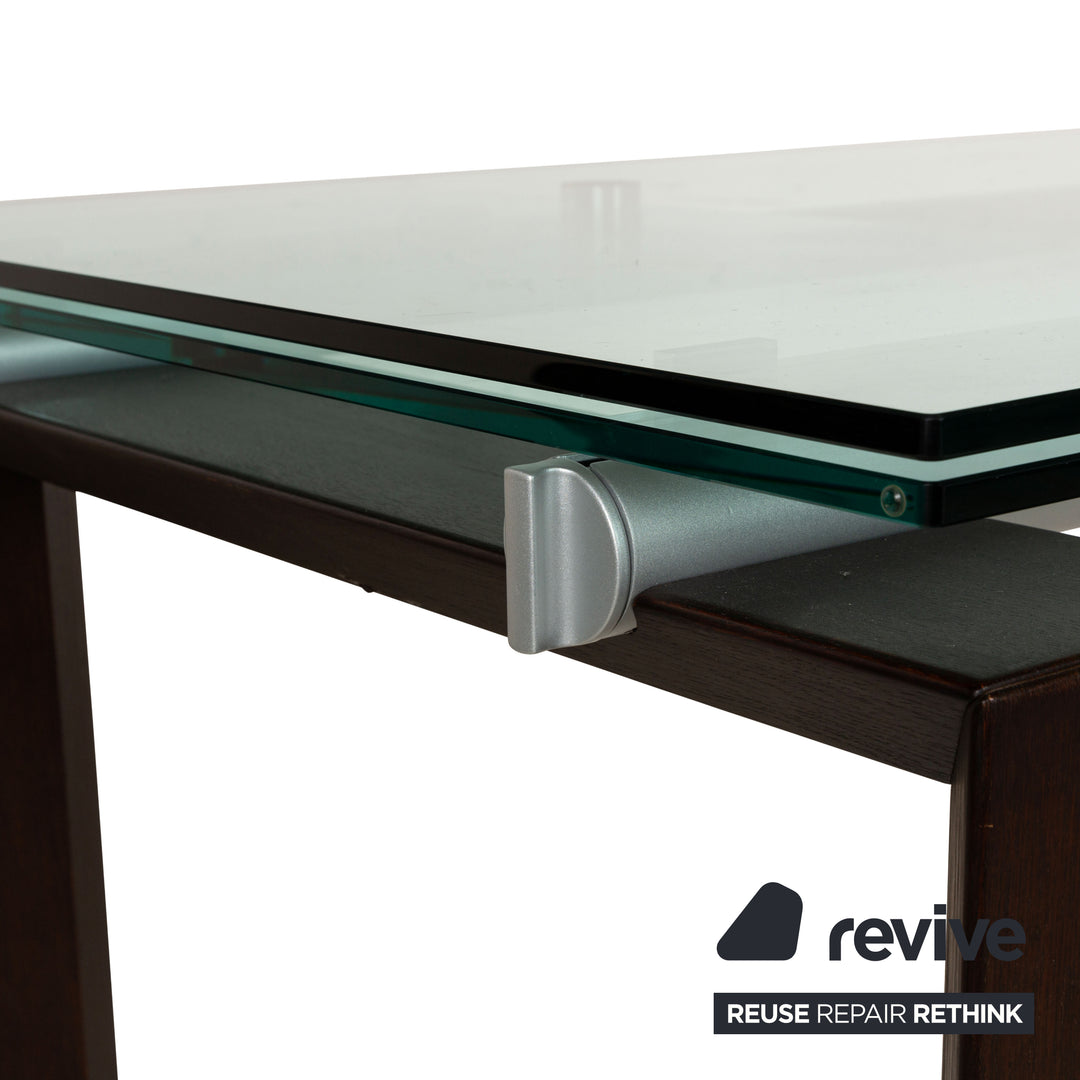 Desalto Stilt Glass Dining Table Brown Extendable 170-225 x 75 x 85cm