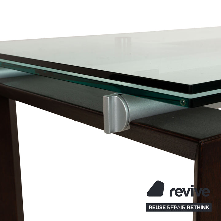 Desalto Stilt Glass Dining Table Brown Extendable 170-225 x 75 x 85cm